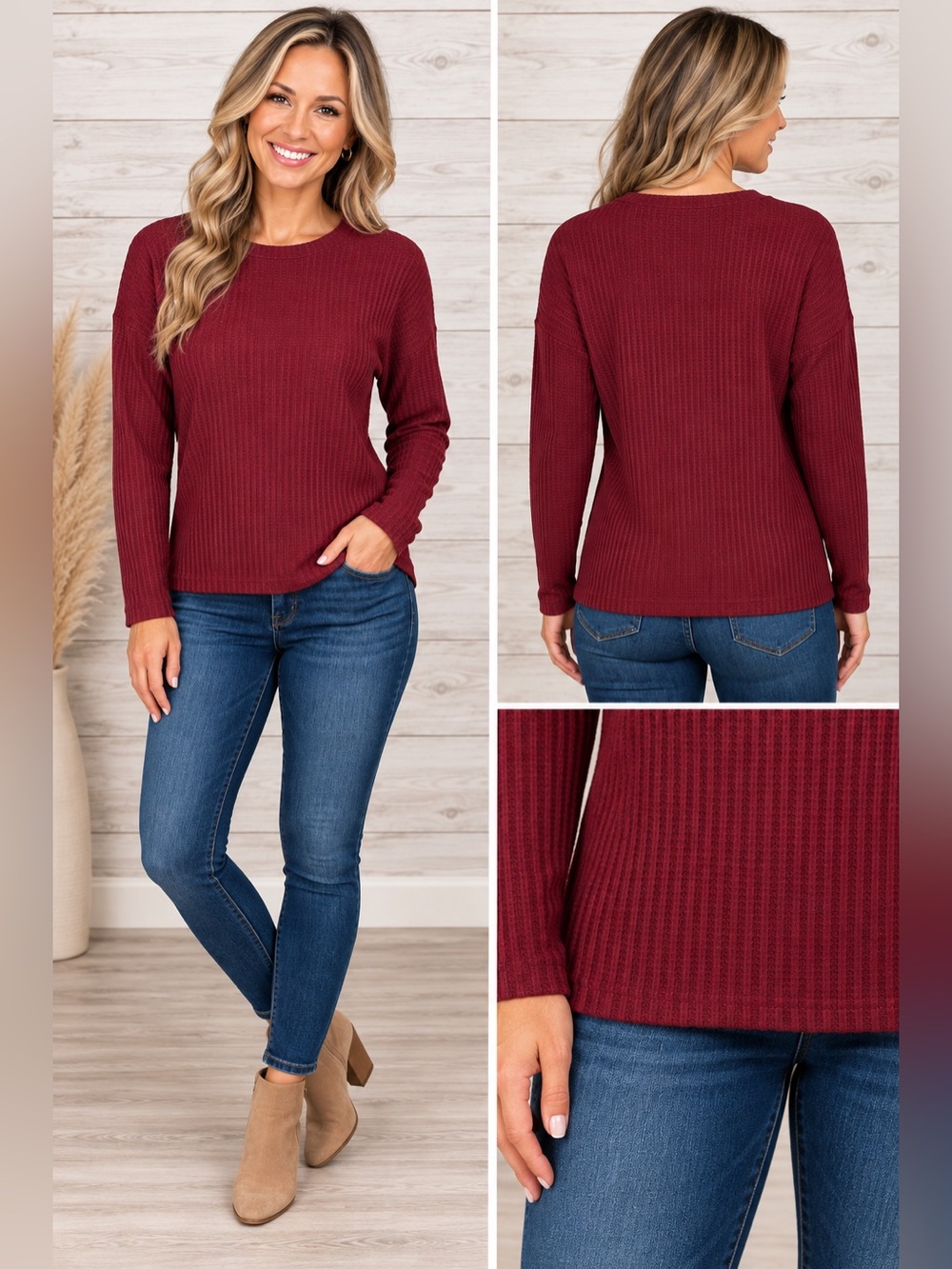 Bear Dance Burgundy Long Sleeve